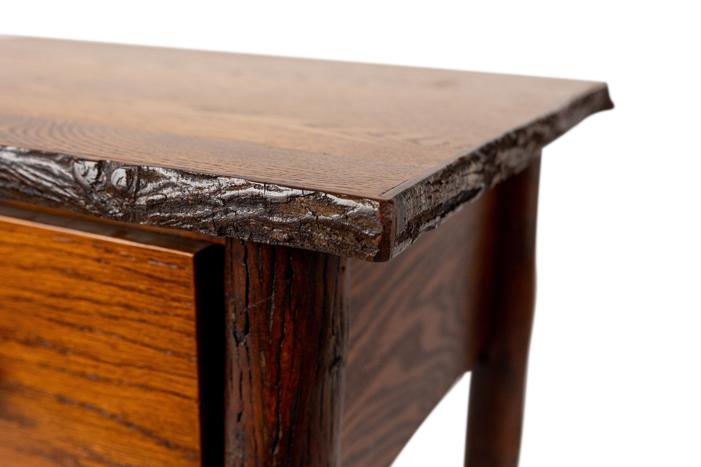 Old Hickory Tall Nightstand With Spoke Shelf