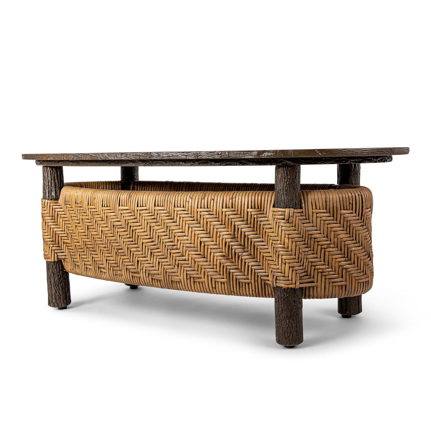 Old Hickory Shawnee Coffee Table With Antique Cane