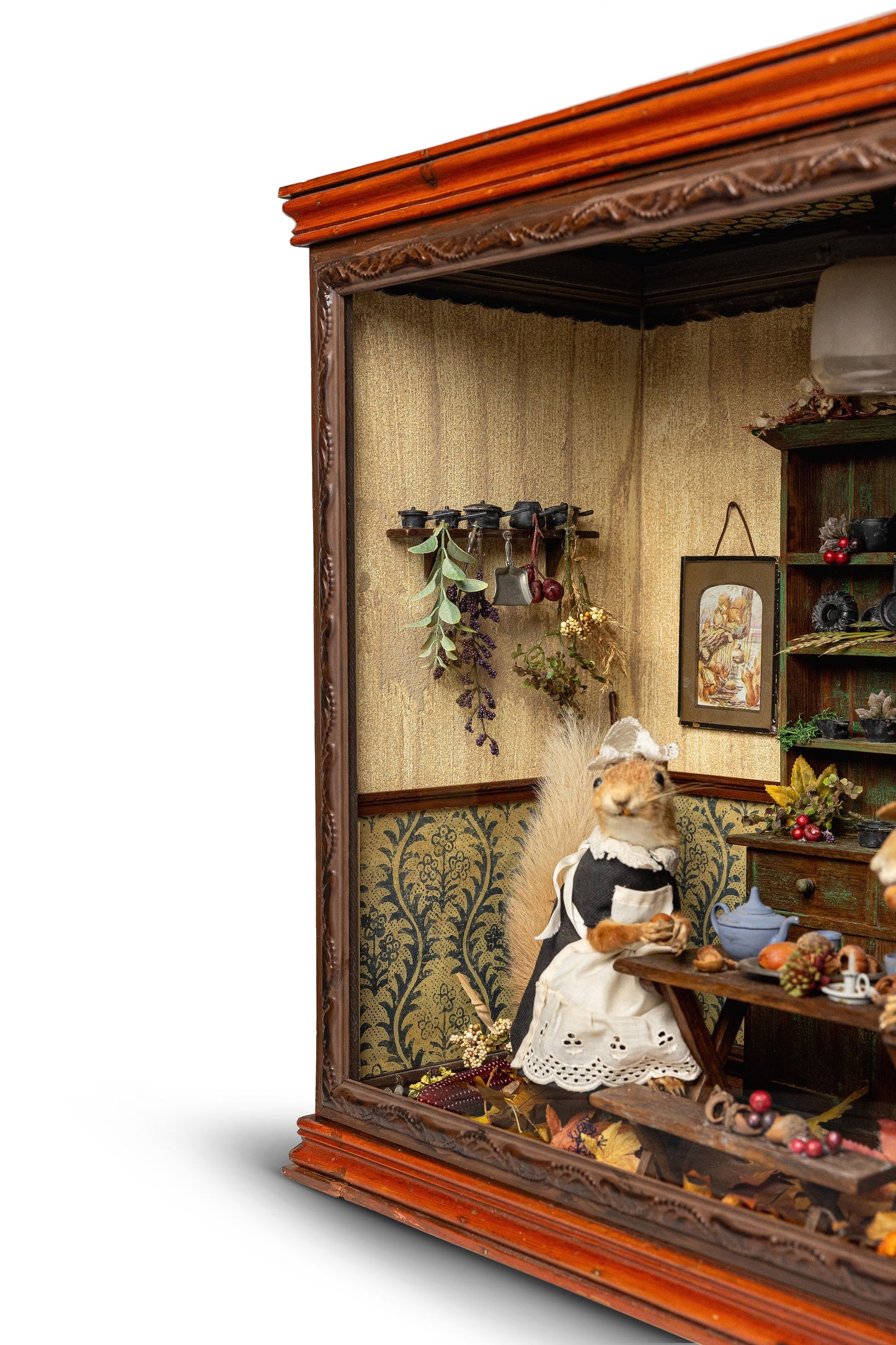 Taxidermy Red Squirrel Maid And Gentleman Diorama Circa 1900