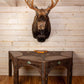 Large Octagon Twig Table With Painting - Two Demi Lune