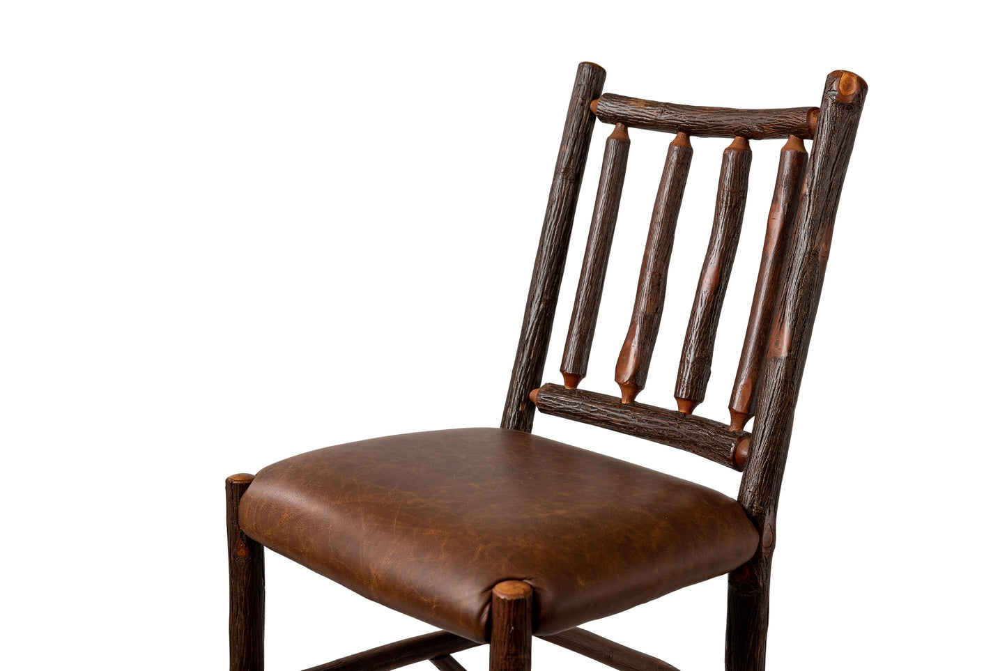Old Faithful Barstool Leather Seat / Spoke Back