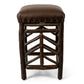 Old Hickory Barstool 24" High, Durango Seat, Spoke Arrow Detail